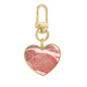 thumbnail image 1 of La textura de la carne de cerdo la carne cruda de alimentos Llavero de metal en forma de corazón dorado, 1 of 3