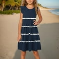 thumbnail image 6 of Qingpeng Girl's Stripe Dresses Cotton Ruffle Sleeve Swing A-Line Cute Casual Sundress, 6 of 7