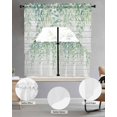 thumbnail image 2 of Eucalyptus Leaves Swag Kitchen Curtains Sets for Windows 24 Inch Length, Sage Green Summer Botanical Weeping Wooden Short Window Curtain Swags Valances and Tiers 3 Piece Set for Cafe/Dining Room, 2 of 5
