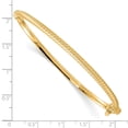 thumbnail image 3 of 10k Yellow Gold Bracelet Bangle 3 mm 7 in Polished Textured, 3 of 4