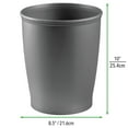 thumbnail image 3 of mDesign Small Plastic Bathroom Garbage Can - 1.6 Gallon - 2 Pack - Charcoal Gray, 3 of 5