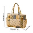 thumbnail image 3 of Quilted Tote Bag, Vintage Floral Shoulder Bag Large Capacity Handbag for Women Work Travel and Everyday Use, 3 of 6