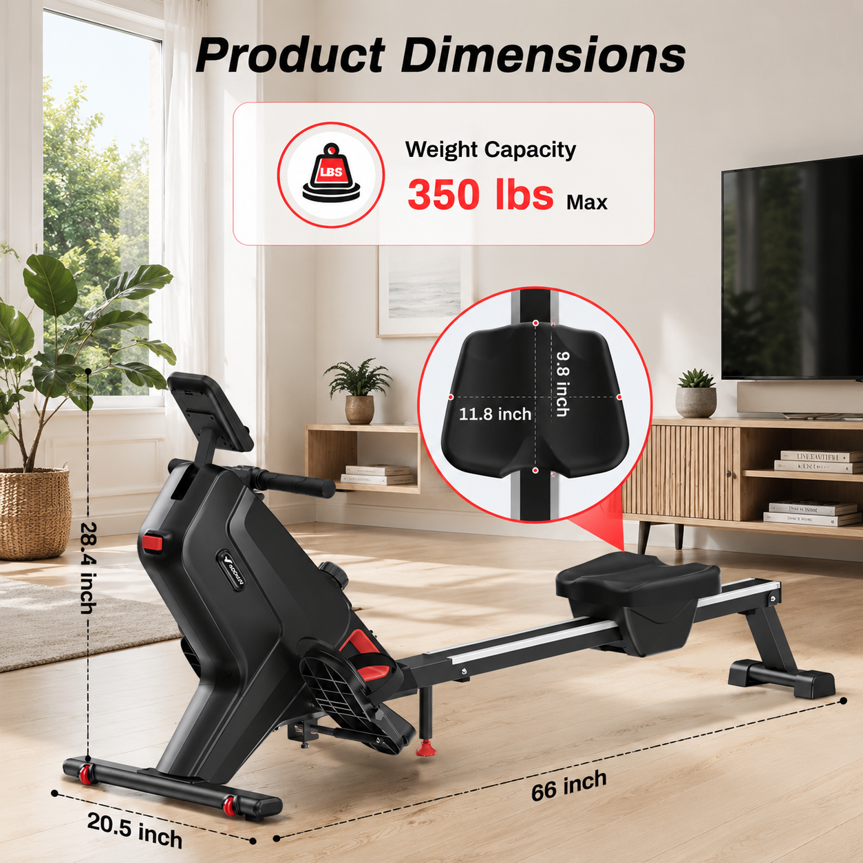 Merach Magnetic Rowing Machine, 16 Levels photo 3