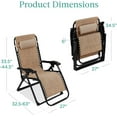 thumbnail image 2 of YEXJ Oversized Zero Gravity Chair, Folding Outdoor Patio Recliner, XL Anti Gravity Lounger w/Removable Cushion, Cup Holder, Side Tray, 350lb Capacity-Wheat, 2 of 11