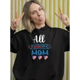 thumbnail image 6 of All American Mom Hearts Sweatshirt Women - Women Sweatshirt, Black, 4XL, 6 of 7