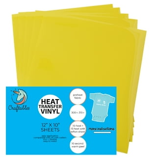 AHIJOY Lemon Yellow HTV Vinyl Heat Transfer Vinyl Roll 12 x 6ft Lemon  Yellow Iron on Vinyl for T Shirts Hats Clothing Garment Fabric