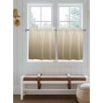 thumbnail image 7 of Half Window Curtain 36 Inches Long, Brown Beige Window Treatment Curtain Drapes, Gradient Monochrome Modern Country Small Tier Curtains for Bathroom Over Sink, 27.5"x36", 2 Panels, 7 of 7