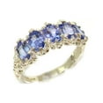 thumbnail image 1 of LBG British Made 18k White Gold Natural Tanzanite Womens Eternity Ring - 33 size options - Size 5.5, 1 of 4