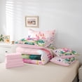 thumbnail image 6 of Feelyou Kawaii Pink Castle Twin Bedding Sets 7-Piece for Girl, Dreamy Fairy Tale Bedding Comforter Set, Spring Flower Floral Reversible Sheet Sets, Microfiber Bedroom Decor, 6 of 8