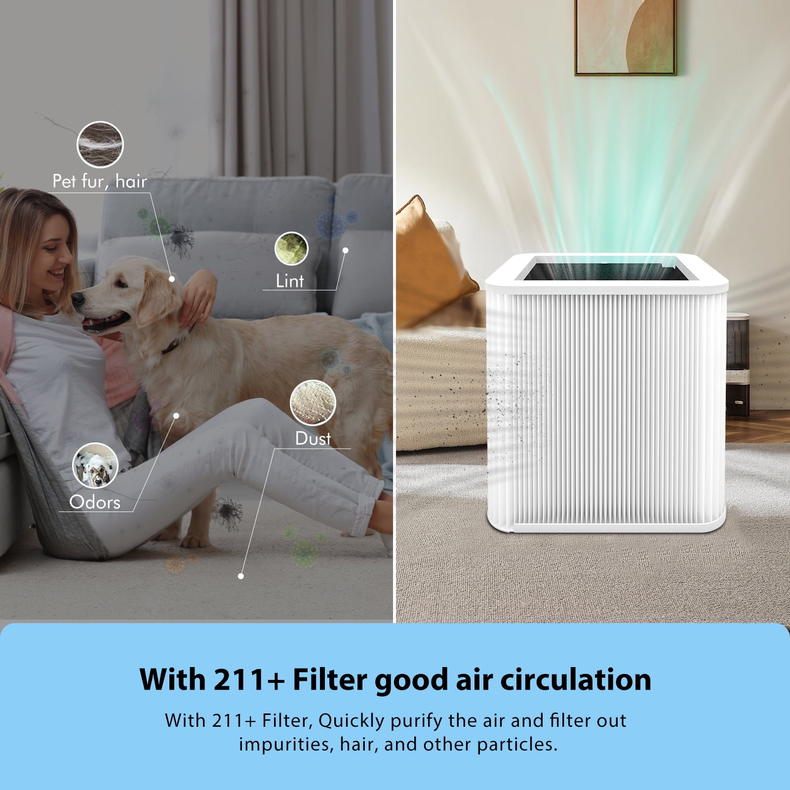 FFAC 211+ Filter Replacement Compatible with 211+ Air Purifier, 2-in-1 H13 HEPA Filter and Activated Carbon Filters,2 Pack