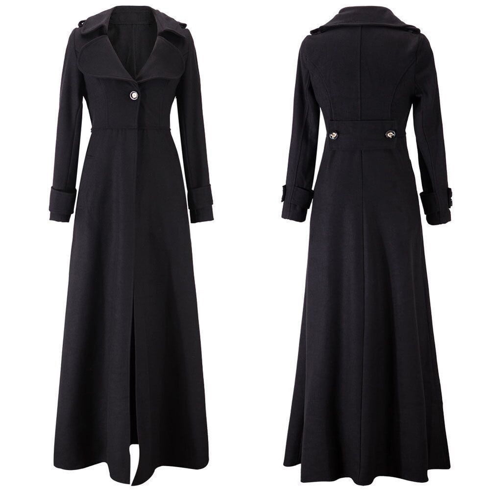 Maxi Long Overcoat Trench Jacket for Women Double Breasted