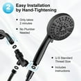 thumbnail image 7 of Filtered Shower Head,10 Modes Detachable Shower Head with Handheld, High Pressure Showerhead with 60" Stainless Steel Hose&Adjustable Holder, Built-in 2 Mode Power Wash to Clean Pets,Tile&Tub, Black, 7 of 7