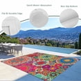 thumbnail image 3 of Colorful Ethnic Outdoor Rug for Patio/Deck/Porch, Non-Slip Large Area Rug 4 x 6 Ft, Modern Abstract National Geometric Red Indoor Outdoor Rugs Washable Area Rugs, Reversible Camping Rug Carpet Runner, 3 of 8