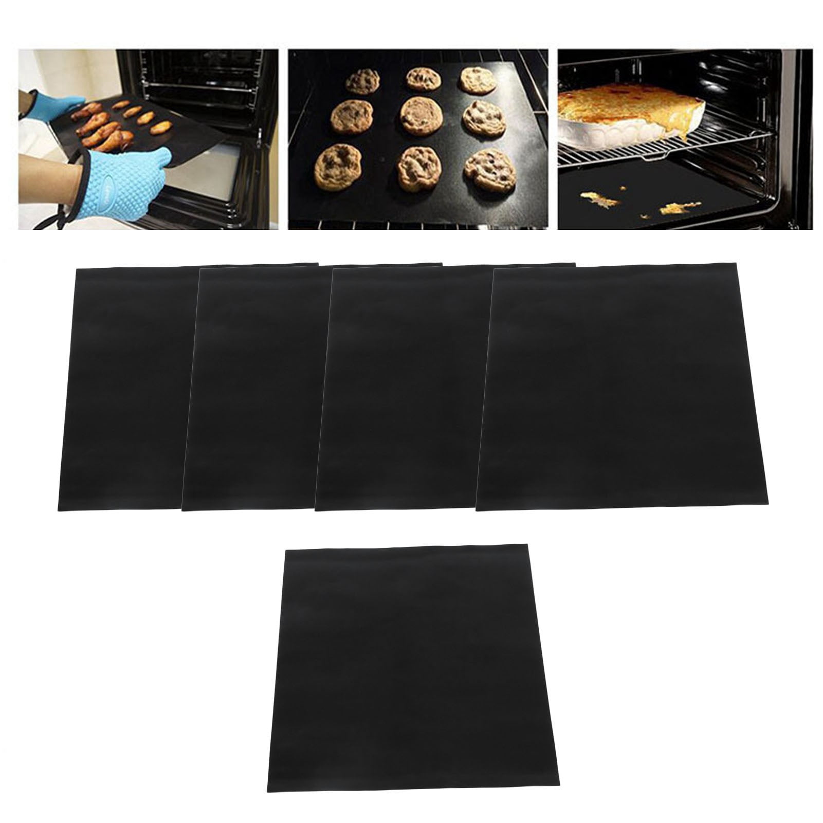 Oven Mat, Dishwasher Safe Excellent Heat Resistance 40x50cm Reusable Oven Liners Mats Non Stick  For Grilling For Baking For Kitchen