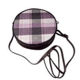 thumbnail image 3 of Leather Shoulder Round Bag 7.1×2.36in Fashion Casual Crossbody Bag Shoulder Bag For Work Travel Business Shopping Date Lavenderblush Buffalo Plaid Check Tartan Scotland_3, 3 of 5