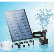 2.5W Solar Fountain Pump, Outdoor DIY Solar Water Fountain with 6 Nozzles and 4ft Water Pipe, Solar Powered Pump for Bird Bath, Ponds, Garden and Fish Tank