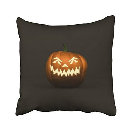 WinHome Happy Halloween Scary Pumpkin Light Simple Blackground Decorative Pillowcases With Hidden Zipper Decor Cushion Covers Two Sides 18x18 inches