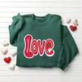 thumbnail image 3 of Uootdi Love Heart Print Graphic Sweatshirts for Women Crewneck Holiday Pullover Tops Funny Casual Loose Spring Tops Festival Shirts Gift, 3 of 6