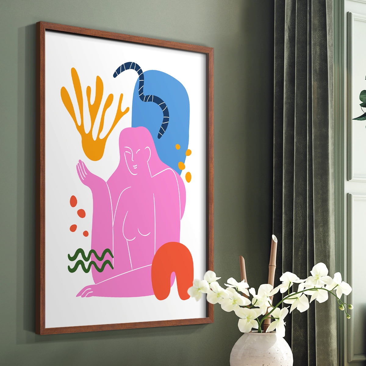 Matisse CDXXXIX in Brown Solid Wood Framed Print No Nail Hanging
