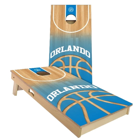 Skip's Garage | Orlando Basketball Cornhole Board Set | Includes Boards & Bags | Choose Your Size & Accessories