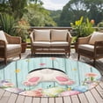 thumbnail image 5 of Easter Round Area Rugs Collection 5', Spring Rabbit Feet Eggs Flower Green Wooden Grain Non Slip Indoor Circular Throw Runner Rug Floor Mat Carpet for Living Room Dining Table Bedroom Nursery, 5 of 9