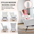 thumbnail image 6 of SENCHO GINSYTALIOR Rocking Chair Nursery with Foot Rest,Upholstered Glider Chair with High Backrest, Rocker Accent Armchair with Solid Wood Legs for Nursery Bedroom Living Room（Beige）, 6 of 8