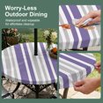 thumbnail image 5 of Round Outdoor Tablecloth with Umbrella Hole and Zipper, Purple Grey Stripe Tablecloth with Elastic Waterproof, Farmhouse Minimalist Striped Patio Table Covers for 55" - 60" Picnic Pool Tables, 5 of 9