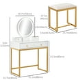 thumbnail image 3 of HOMCOM Coiffeuse avec Miroir, Table de Maquillage avec Lumière LED, 3 of 10