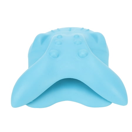 BIMZUC Shoulder Relaxer Cervical Traction Chiropractic Neck Therapy Relaxer for Spine Alignment, Neck Pillow Massager, Blue, 11.8 inches / 30 cm