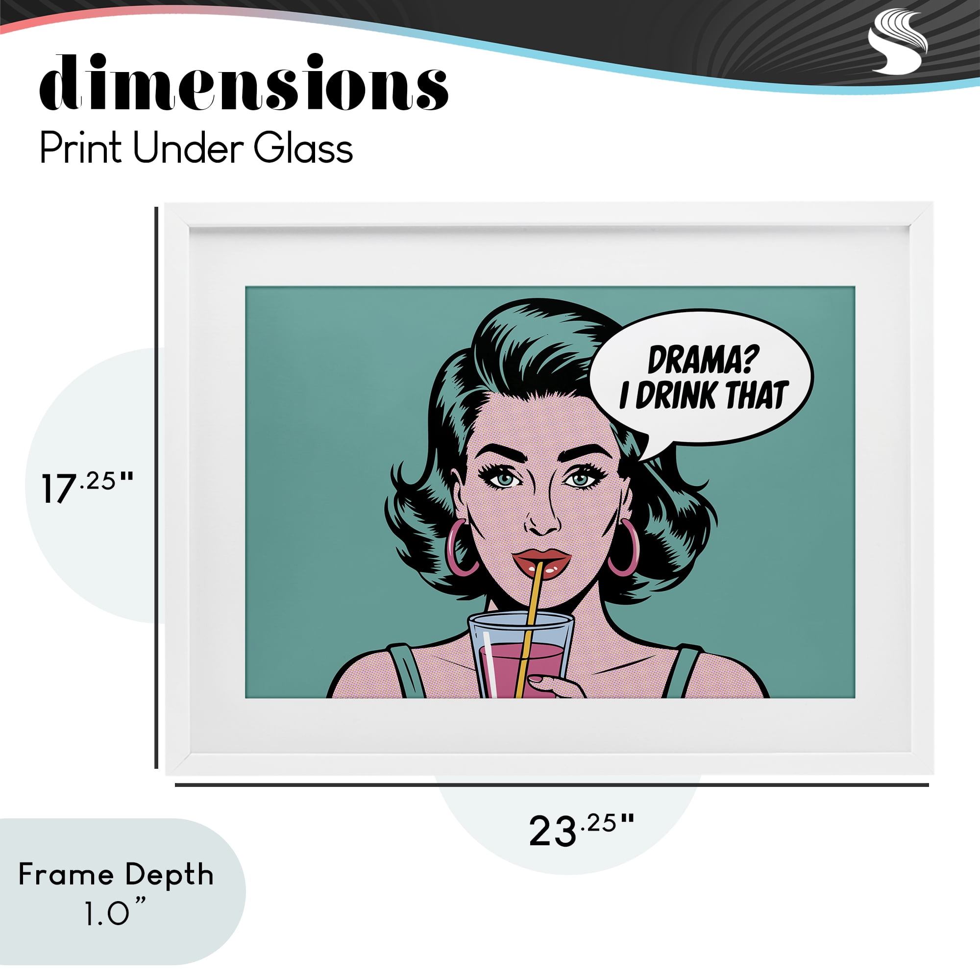 Stupell Industries Drama I Drink That White Framed Print Under Glass, design by Andreas Magnusson