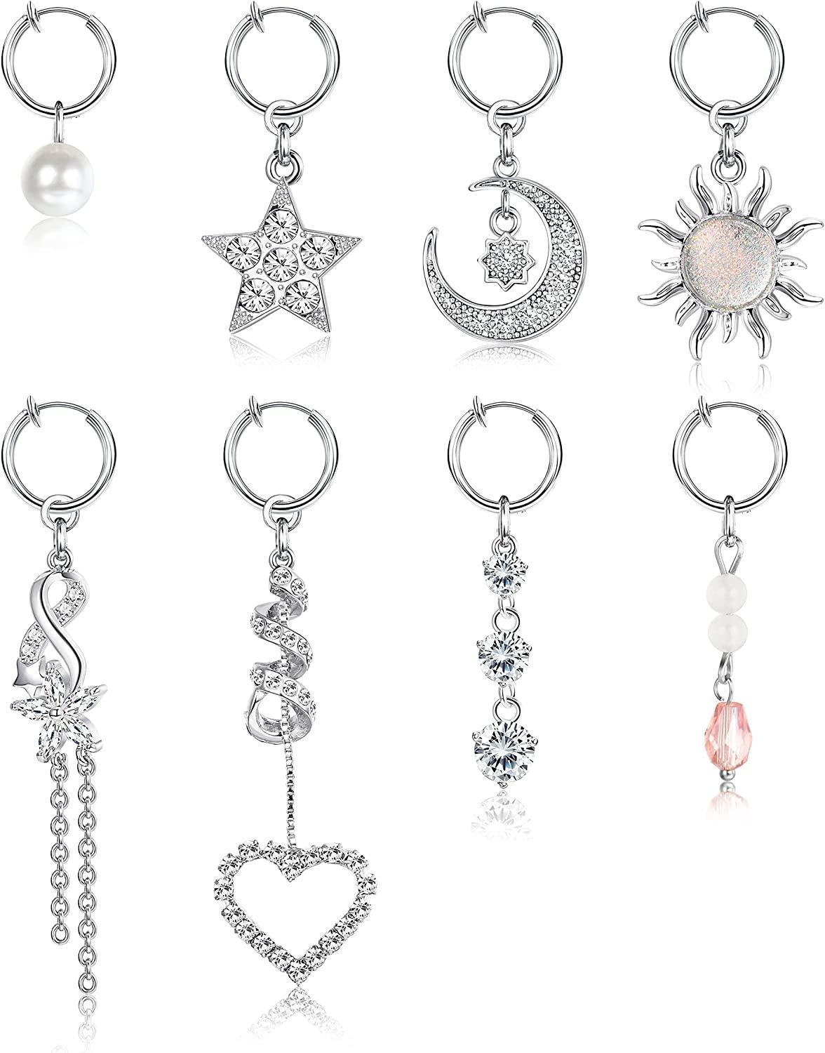 8Pcs Clip on Belly Button Rings Fake Belly Rings Stainless Faux Dangle Belly Button Rings Fake 8Pcs Clip on Belly Button Rings Fake Belly Rings Stainless Faux Dangle Belly Button Rings Fake
