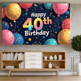thumbnail image 5 of Happy 40th Birthday Banner Large Colorful Balloon Party Backdrop Decoration Celebration Outdoor Garden Event Photo Booth Props Background, 5 of 5