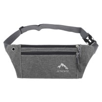 Unique Bargains 1 Pc Breathable Running Belt Pure Color Fanny Pack for Sports to Carry Phone Keys Gray