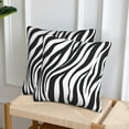 thumbnail image 3 of Black and White Zebra print striped Pillow Covers 18x18 in Couch Pillow Case Sets of 2 Modern Decorative Square Throw Pillows for Home Living Room Bedroom Bed Cushion Outdoor, 3 of 6
