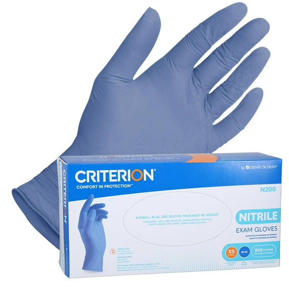 Criterion N200 Nitrile Exam Gloves - Non-Sterile, Chlorinated, Disposable, Latex-Free, Ambidextrous