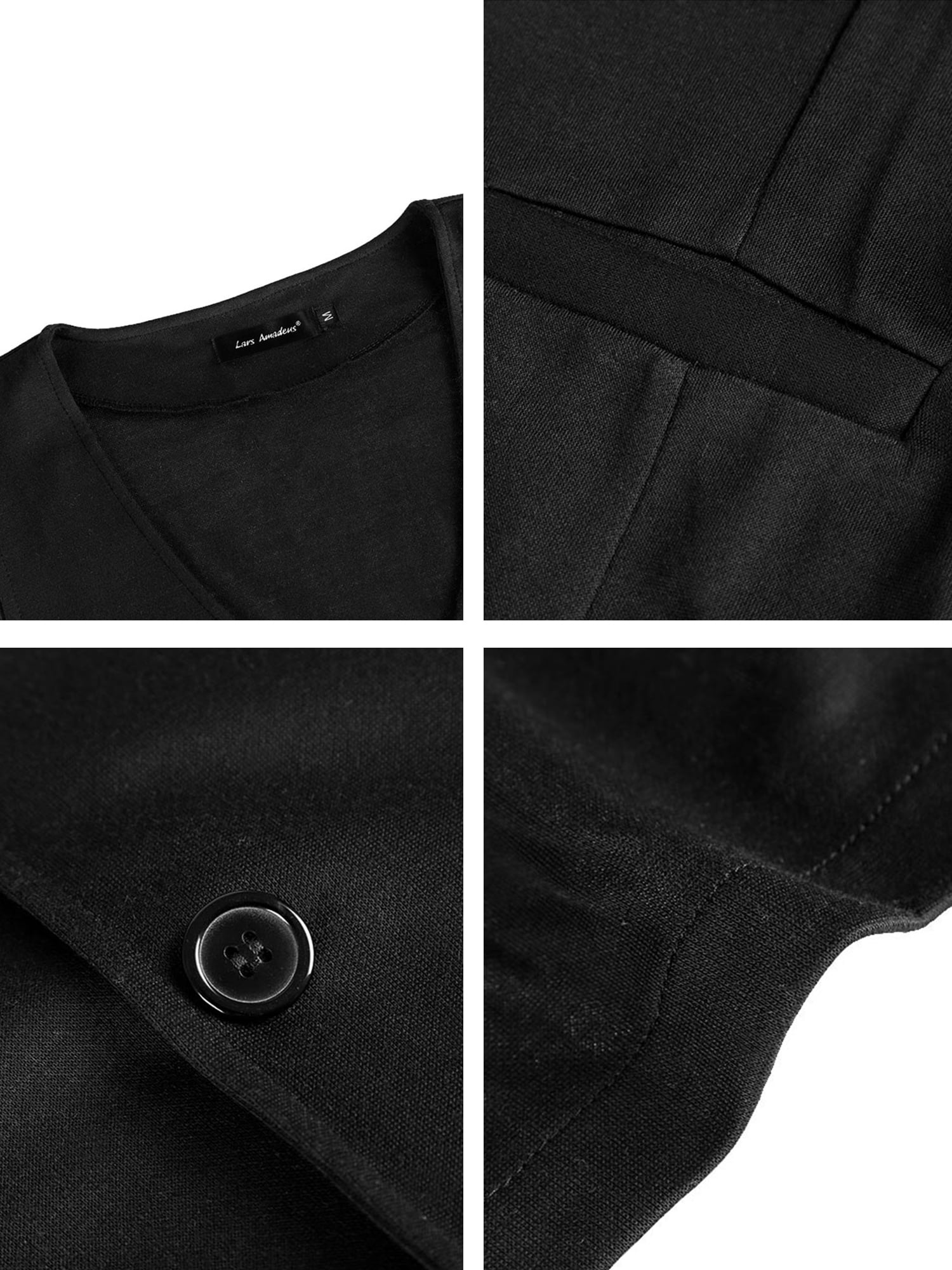 Unique Bargains Men's Button Down V Neck Sleeveless Two Pockets Vests