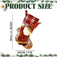 thumbnail image 3 of Christmas Stockings, 18.5" Classic Farmhouse Large Christmas Stockings with 3D Santa, Snowman, Reindeer, Polar Bear for Family Holiday Party Christmas Decorations (Grey and Burgundy), 3 of 5