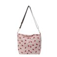 thumbnail image 1 of Bolso bandolera con diseño de fresa para mujer bolso de compras de pana de gran capacidad para niñas, 1 of 9