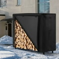 thumbnail image 4 of Amagabeli 4ft Firewood Log Rack Cover Weather Resistant Outdoor Heavy Duty Waterproof 600D Oxford Fabric Fireplace Logs Holder Covering Fire Wood Storage Covers with PVC Backing Black, 4 of 8
