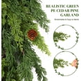 thumbnail image 4 of Guvpev 2Pcs Christmas Garland, 6FT Artificial Cedar Garland, Realistic Cypress Pine Needle Greenery Garland with Pinecone for Mantel Table Railing Fireplace Indoor & Outdoor Christmas Decorations, 4 of 8