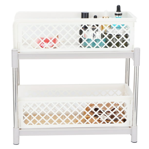 Spptty Basket,2Layer Bathroom Sliding Basket Storage