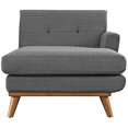thumbnail image 2 of Modway Engage Mid-Century Modern Upholstered Fabric Right-Arm Chaise in Gray, 2 of 5