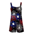thumbnail image 4 of 4th of July Rompers Women Rompers for Women 2025 Womens Jumpsuits Casual Womens Rompers Summer Romper Women's Independence Day Print Pocket Romper Shorts, 4 of 5