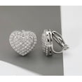 thumbnail image 2 of Clip on 1/2" small silver and clear stone raised heart earrings, 2 of 4