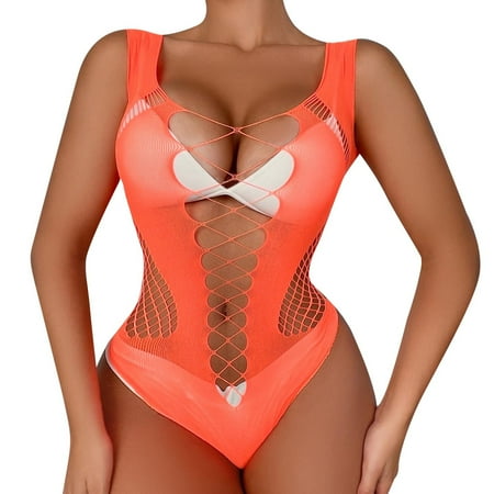 

AIYUQ.U Ladies Lingerie Mesh Transparent Hollow Lingerie Jumpsuit