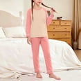 thumbnail image 2 of Loopsun Kids Boys Girls Winter Warm Outfit Solid Long Sleeve Crew Neck Top and Elastic Waist Pants Soft Wear Sets 12-13 Years, 2 of 5