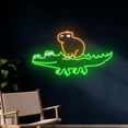 thumbnail image 2 of Handmadetneonsign Capybara Crocodile Neon Sign, Crocodile Capybara Led Sign, Capybara Led Light, 2 of 5