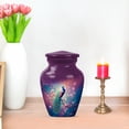 thumbnail image 7 of JAGASY Peacock Urn for Sister, Purple Small Urns for Human Ashes keepsake, Cherry Blossom Tree & Pink Flowers Decorative Urns for Siblings, Mini Cremation Urn for Brother, (3 Inch), 7 of 7