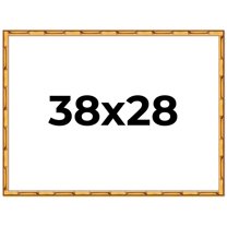 38x28 Frame Gold Bamboo Solid Wood Picture Frame | 1 Inch Moulding Width | Interior Frame Depth