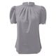 thumbnail image 4 of Camiseta holgada de manga corta lisa para mujer: gasa con pompones, cuello redondo, abertura en la espalda, tallas S-XL, ideal para combinar con vaqueros o leggings., 4 of 5